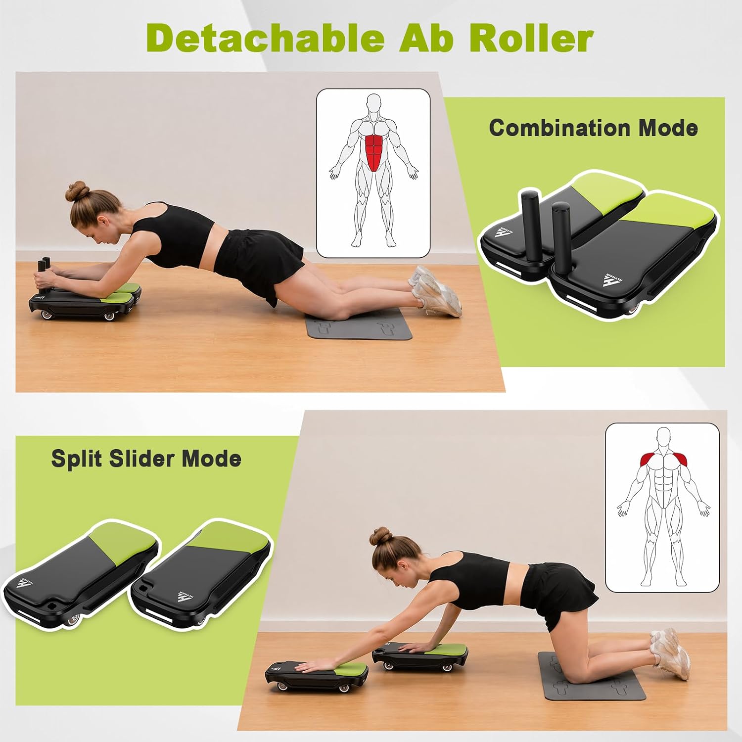 Ab Wheel Core Trainer with Det - Ab Roller Wheel With Elbow Support recension och pris