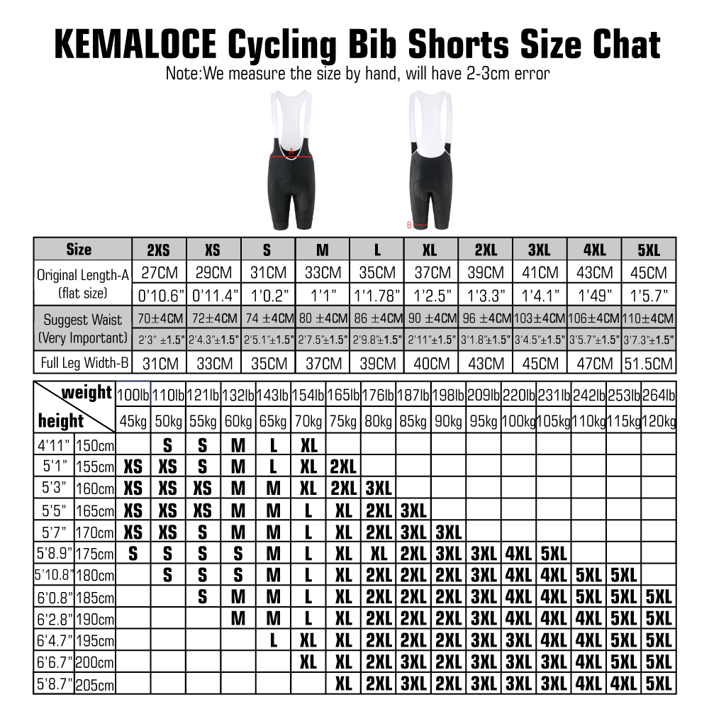 KEMALOCE Men Cycling Bib Short - Padded Cycling Shorts 5D Gel recension och pris
