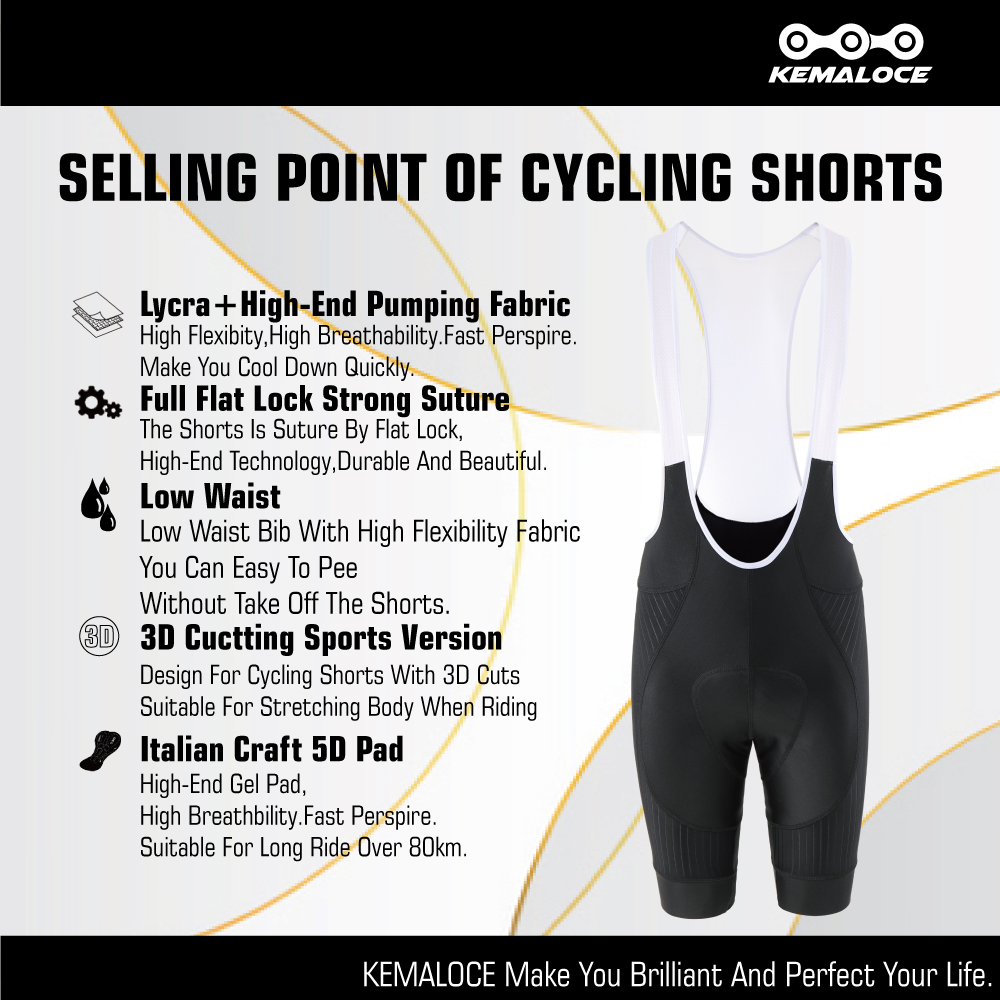 KEMALOCE Men Cycling Bib Short - Padded Cycling Shorts 5D Gel recension och pris