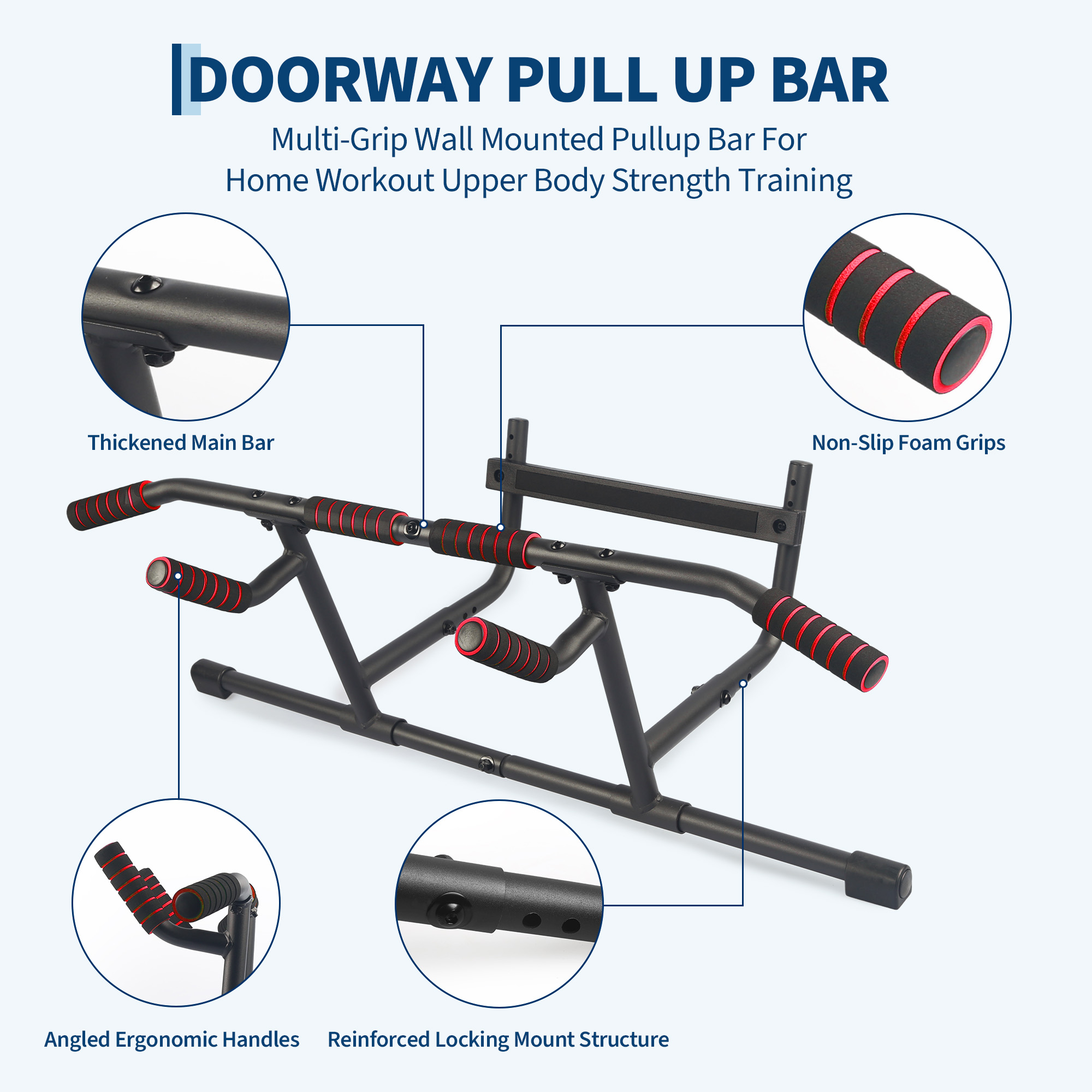 Adjustable Pull-Up Bar for Doo - Door Pull Up Bar No Screw recension och pris