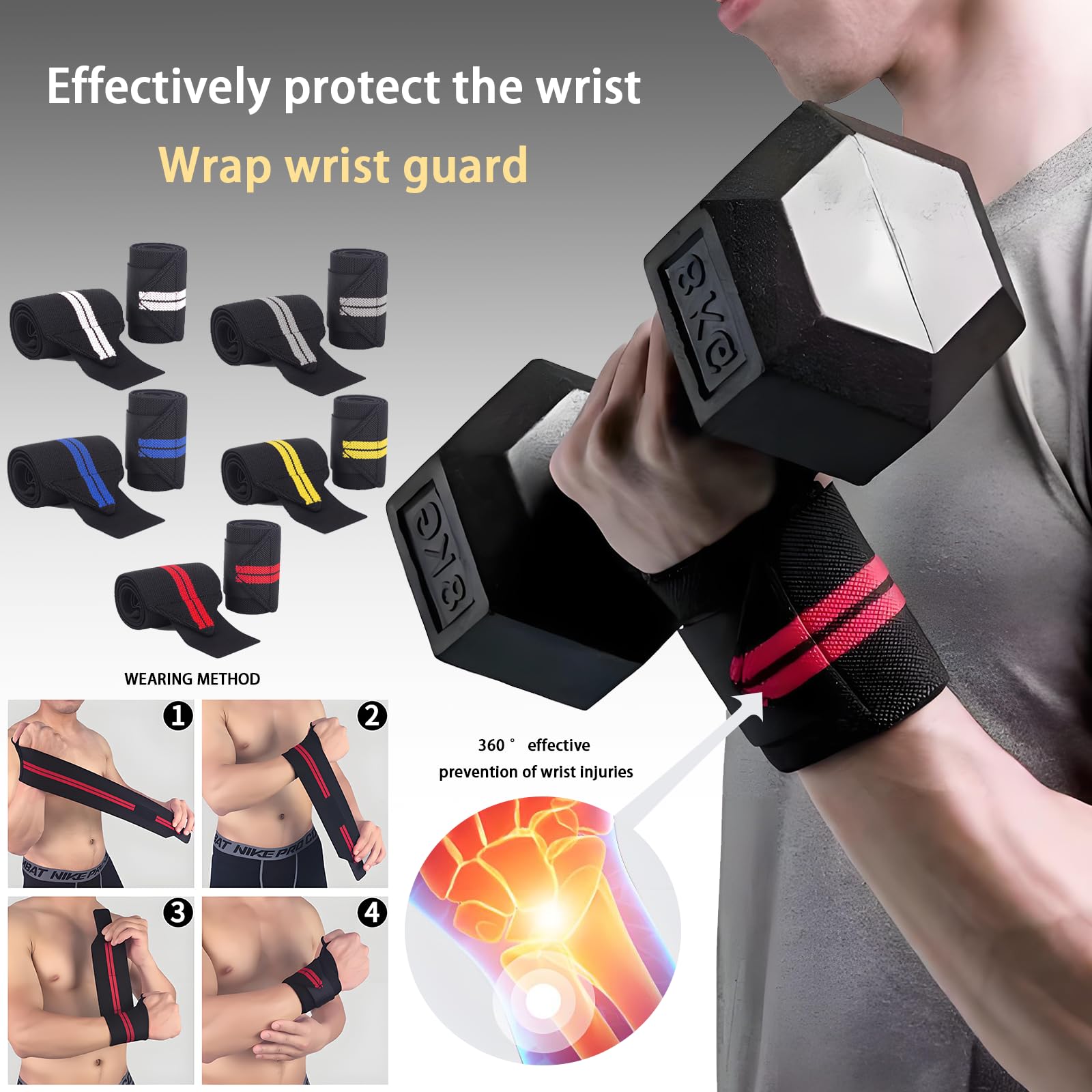 1 pair Elastic Wrist Wraps, Wr - Wrist Wraps Weightlifting Support recension och pris